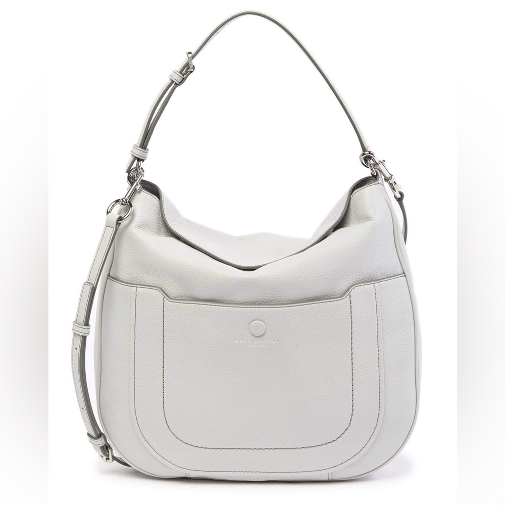 Elegant White Leather Hobo Bag